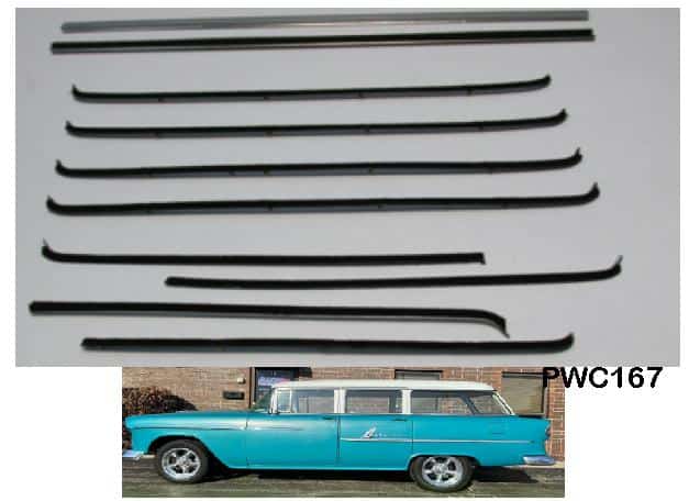 Window Felt Kit: 55-57 Chevy WAGON (10) - Authentic